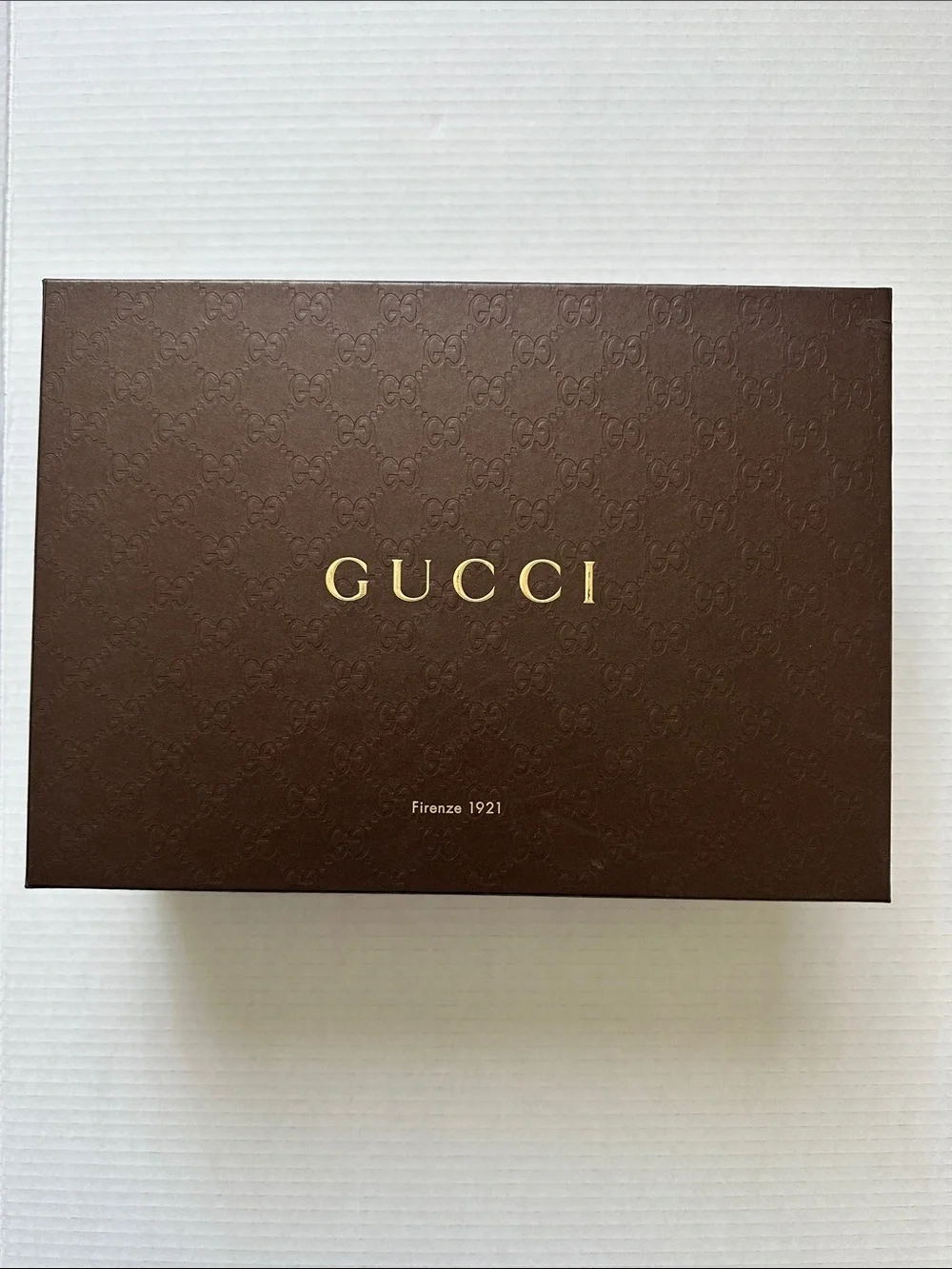 Authentic Empty Gucci Brown Shoe Box & Gucci Drawstring Dust Bag